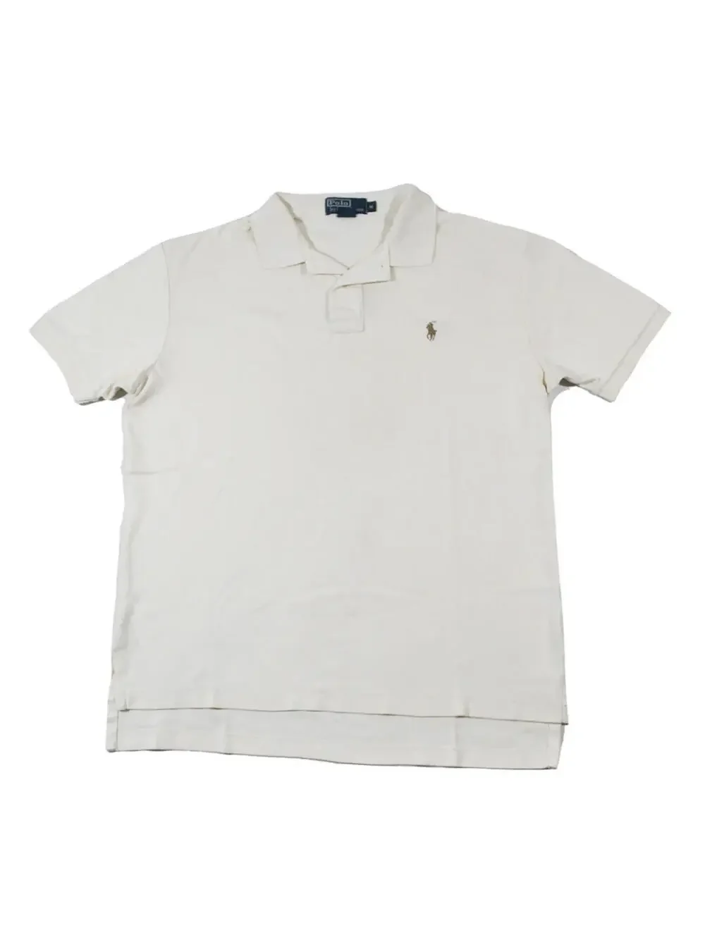 Vintage Ralph Lauren Polo Cream Golf Mens Short Sleeve Size Medium